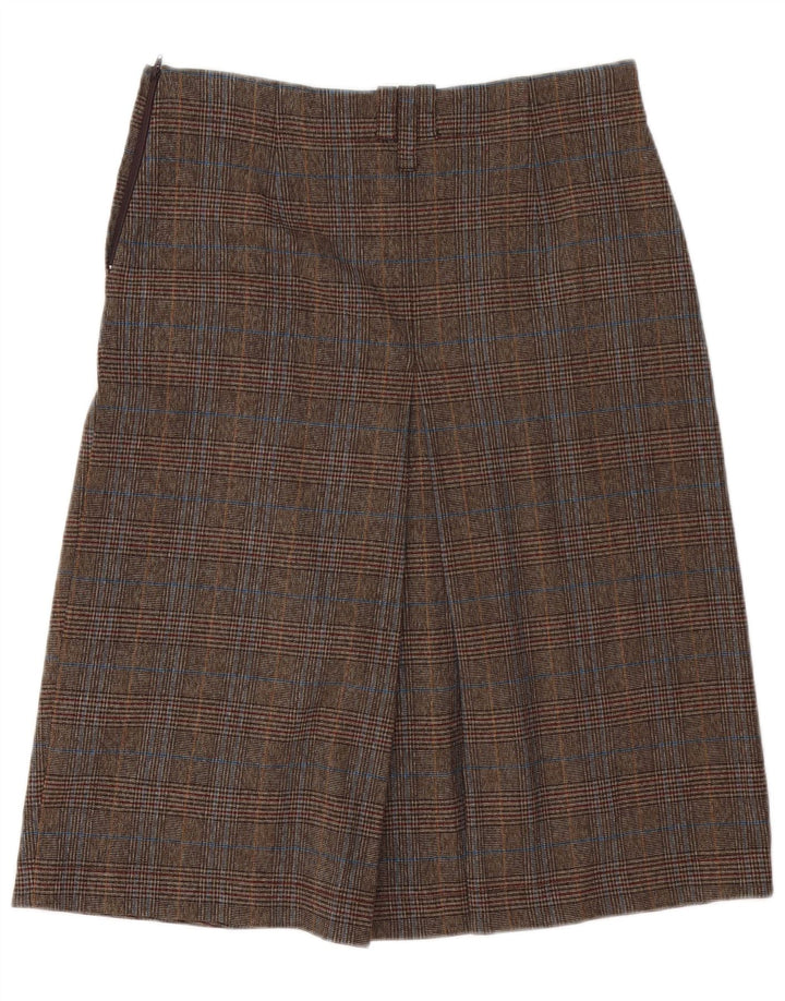 Marlboro Classics Womens Midi Skirt EU 42 Large W32 Brown Houndstooth