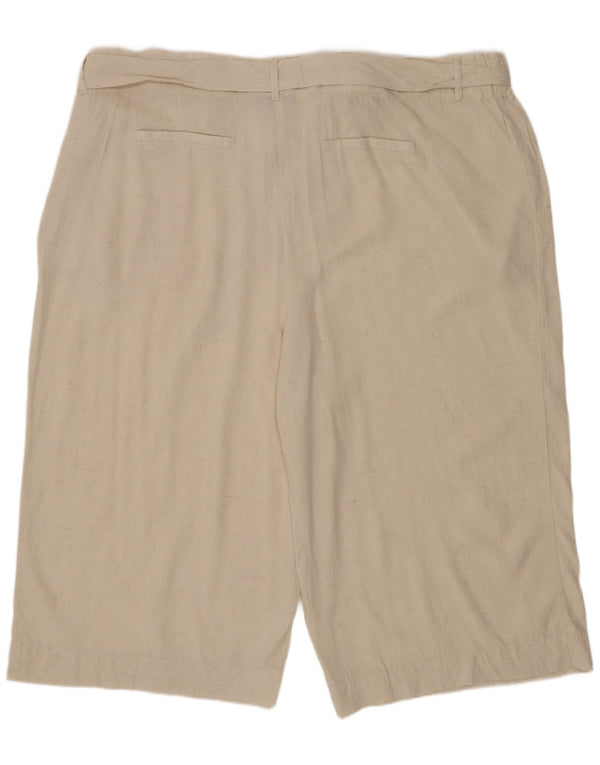 Marks & Spencer Womens Autograph Chino Shorts UK 24 3XL W48 Beige Linen