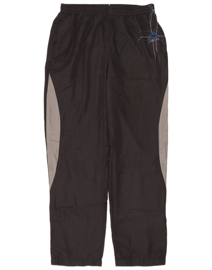 Kappa Mens Tracksuit Trousers Large Black Colourblock Polyester