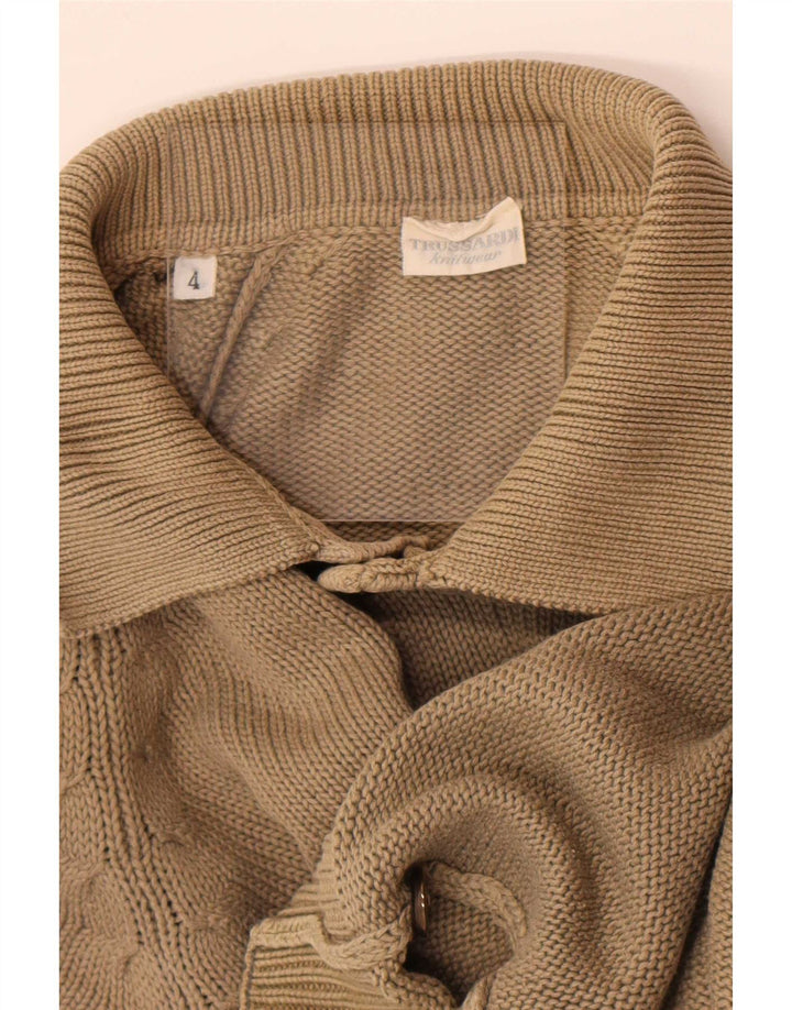Trussardi Mens Polo Neck Jumper Sweater Medium Beige