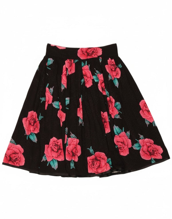 Mondi Womens High Waist A-Line Skirt EU 38 Medium W26 Black Floral