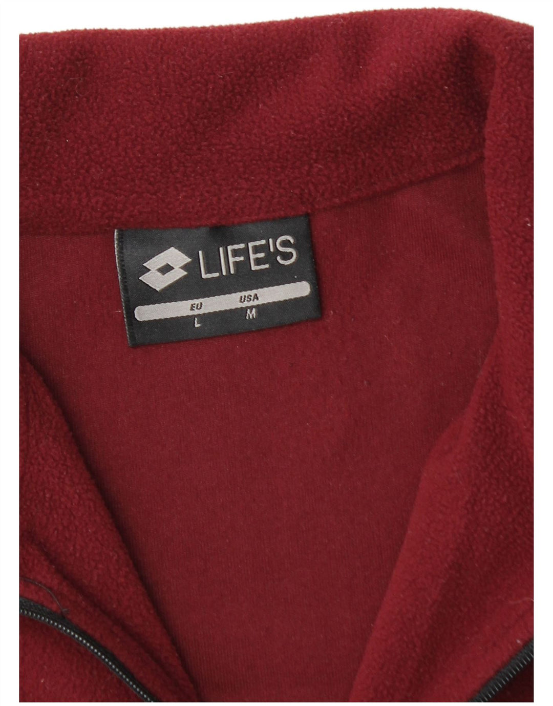 Lotto Mens Zip Neck Fleece Jumper Medium Burgundy Polyester
