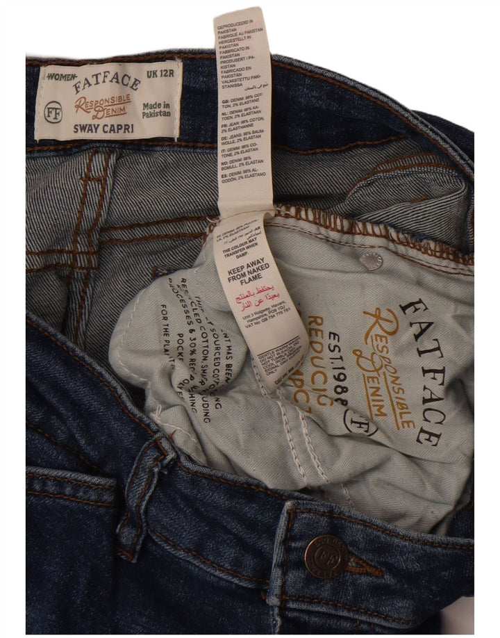 Fat Face Womens Sway Capri Jeans UK 12 Medium W30 L20 Blue Cotton