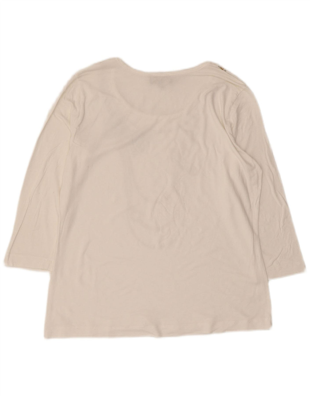 Luisa Spagnoli Womens Graphic Top 3/4 Sleeve UK 14 Large White
