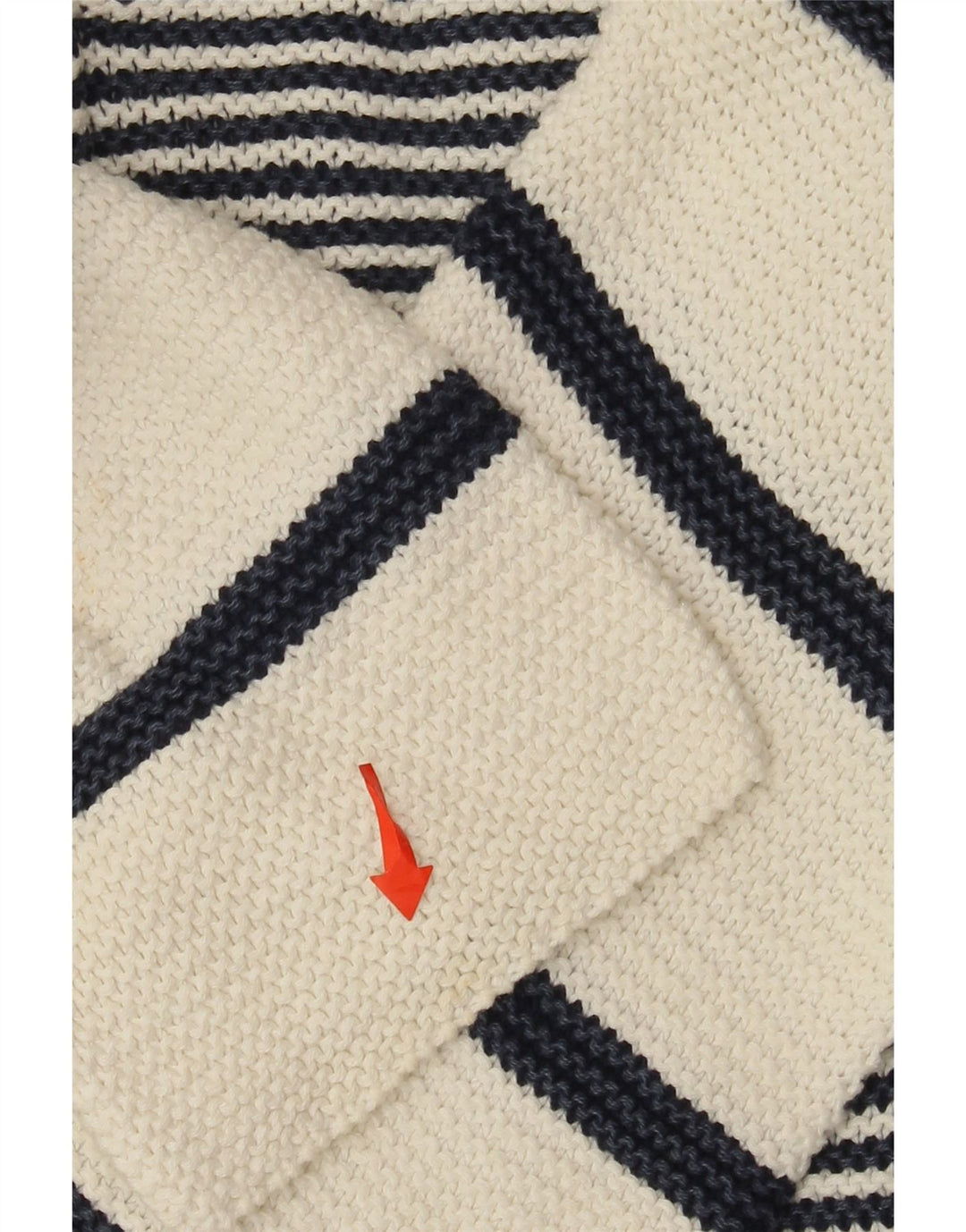 Tommy Bahama Womens V-Neck Jumper Sweater UK 14 Medium Off White Nautical