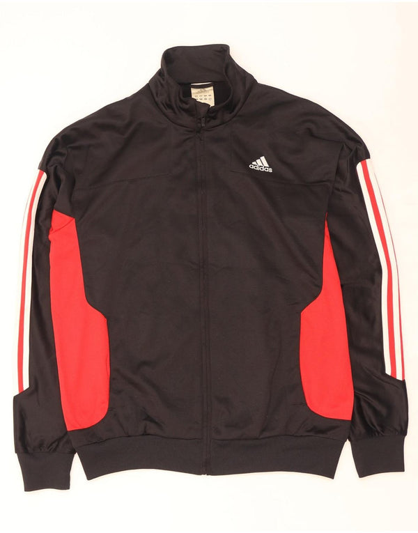 Adidas Mens Tracksuit Top Jacket UK 40/42 Medium Black Colourblock