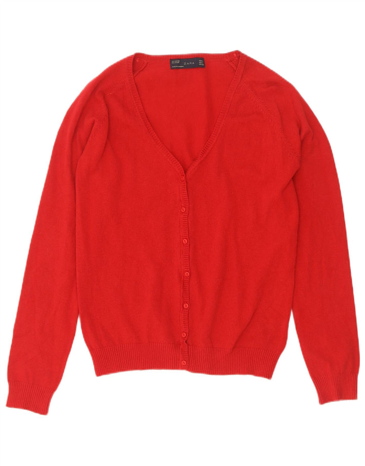 Zara Womens Cardigan Sweater UK 14 Large Red