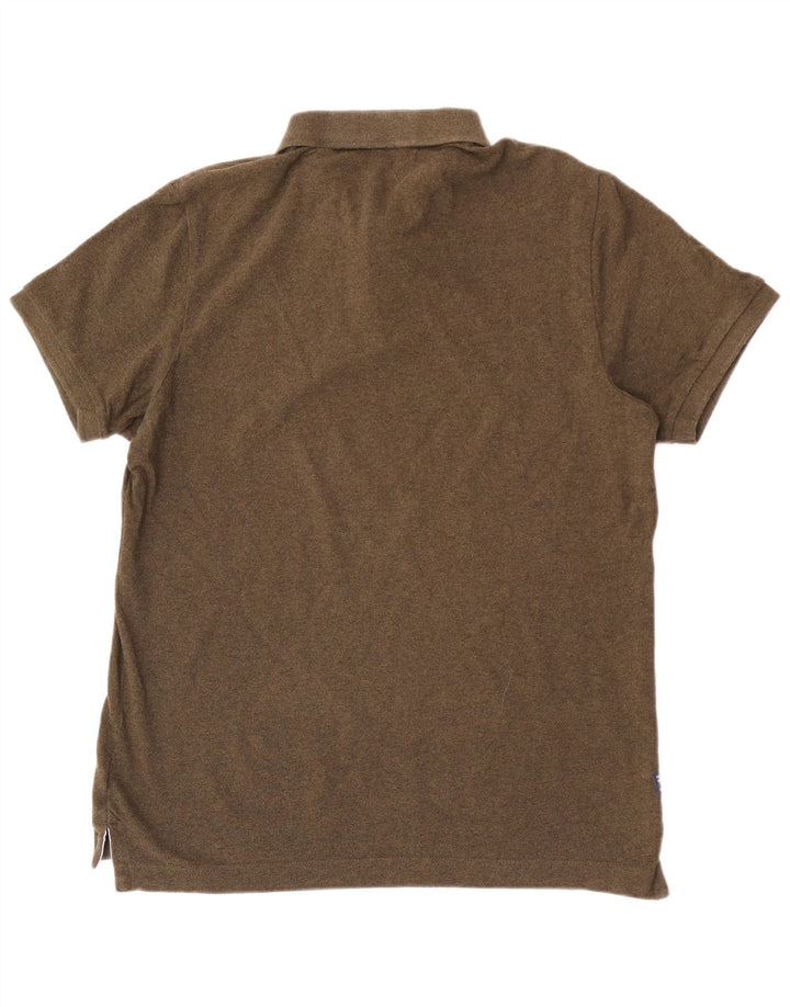 SUPERDRY Mens Polo Shirt 2XL Khaki Cotton