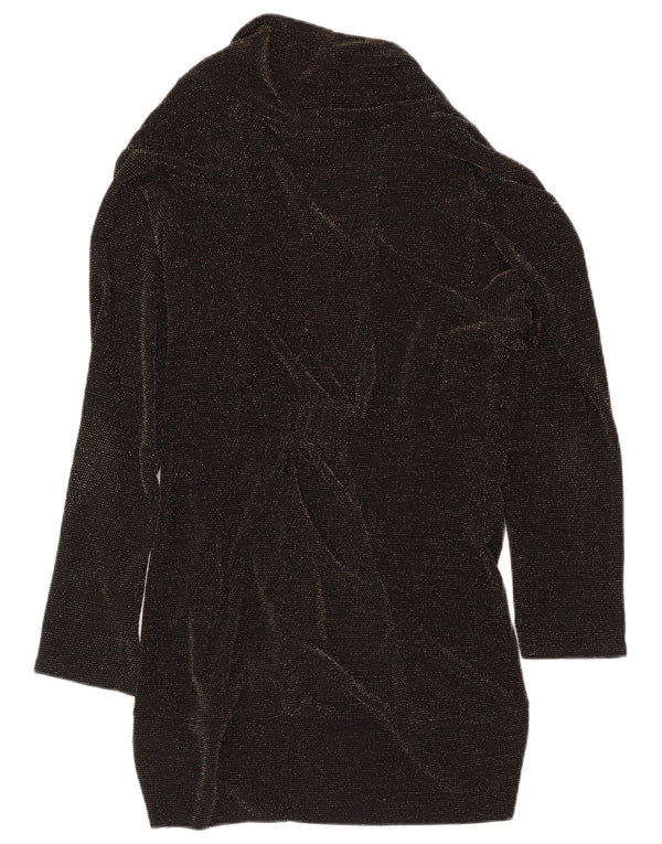 Gerard Womens Longline Open Cardigan Top UK 16 Large Black Flecked Nylon