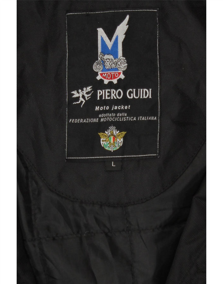 Piero Guidi Mens Hooded Utility Jacket UK 40 Large Black Nylon