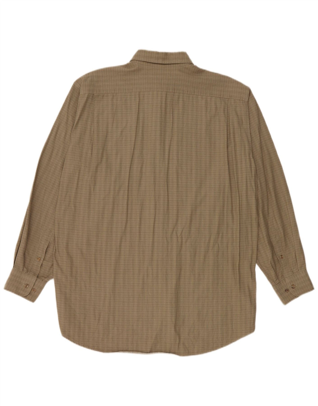 Lacoste Mens Shirt Size 40 Medium Beige Check Cotton