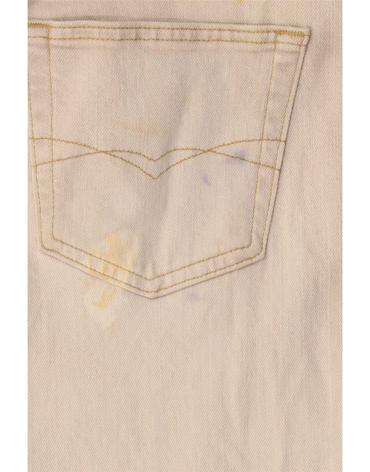 Marks & Spencer Mens Straight Jeans W36 L33 Beige Cotton