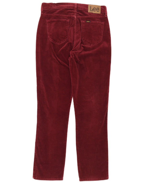 Lee Mens Dallas Straight Casual Trousers W33 L28 Burgundy Cotton