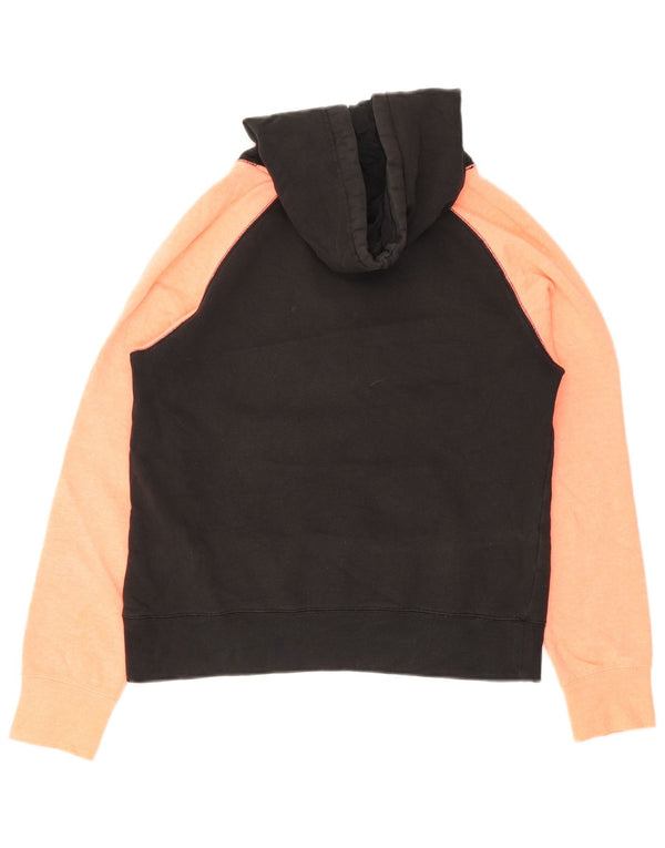 Hurley Womens Graphic Oversized Hoodie Jumper UK 10 Small Black Colourblock