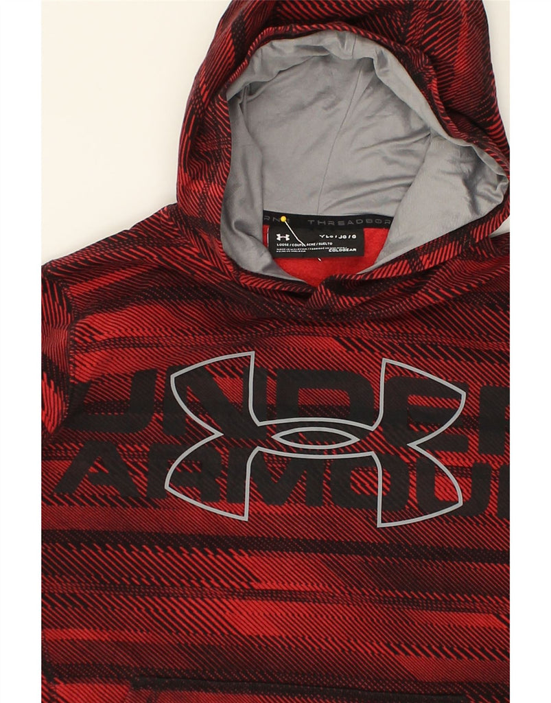 UNDER ARMOUR Boys Graphic Hoodie Jumper 11-12 Years Large Red Geometric | Vintage Under Armour | Thrift | Second-Hand Under Armour | Used Clothing | Messina Hembry 