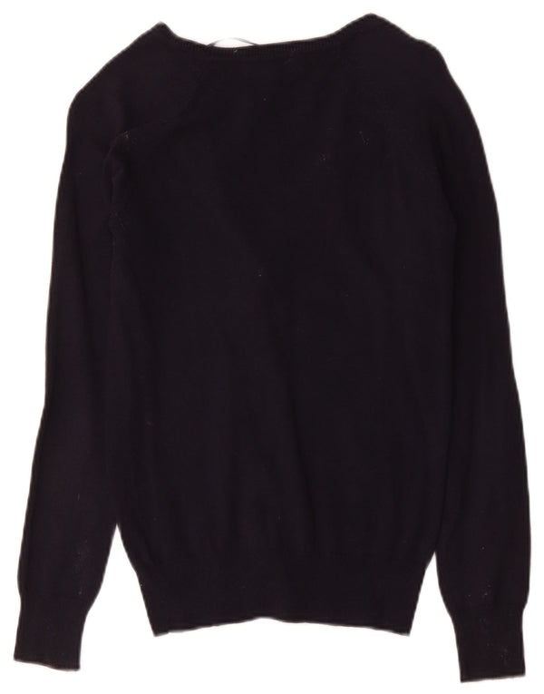 Zara Womens Cardigan Sweater UK 10 Small Navy Blue Cotton