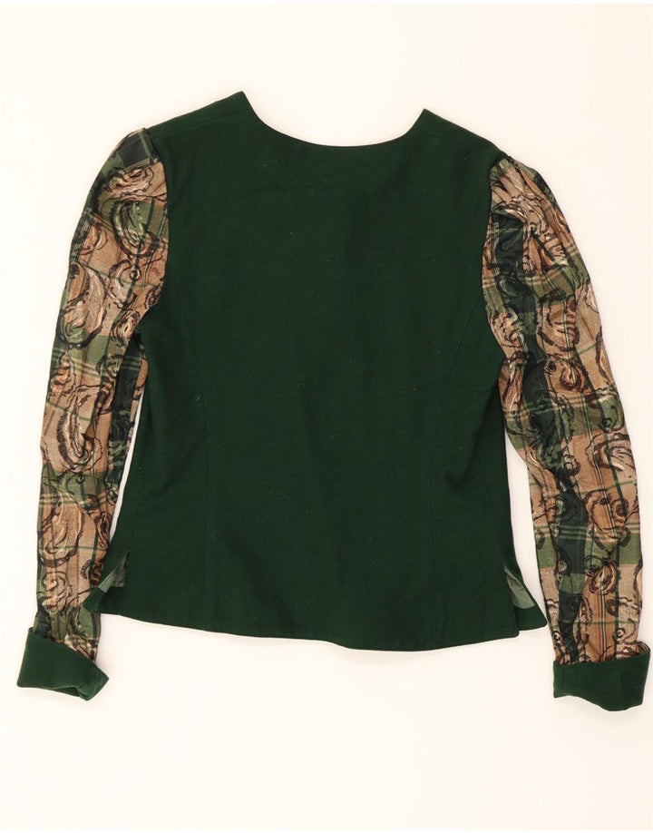 VINTAGE Womens 5 Button Blazer Jacket IT 38 XS Green Check Vintage Vintage and Second-Hand Vintage from Messina Hembry 