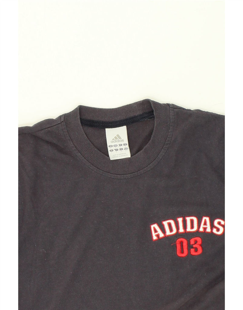 ADIDAS Mens Graphic Top Long Sleeve Small Grey Colourblock Cotton | Vintage Adidas | Thrift | Second-Hand Adidas | Used Clothing | Messina Hembry 