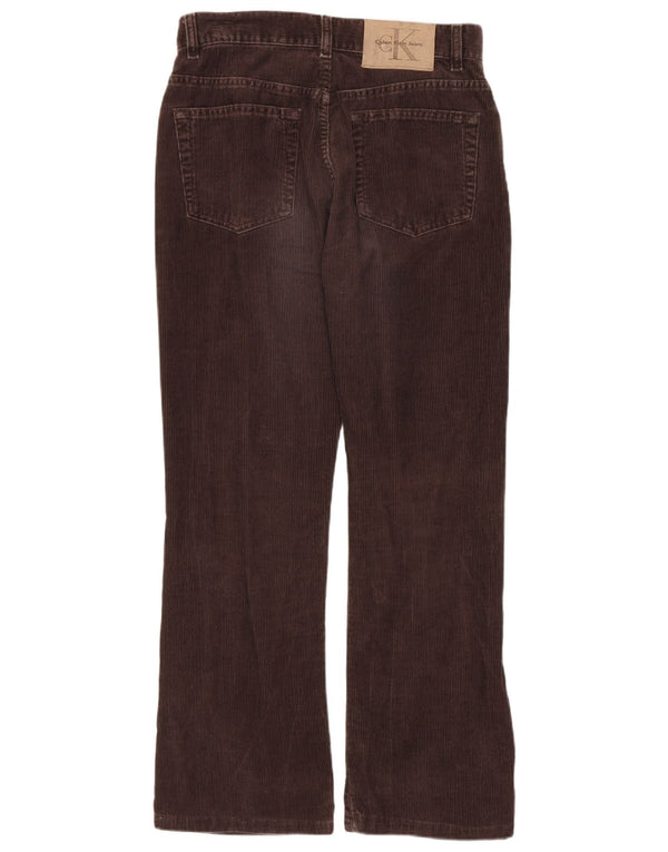 Calvin Klein Womens Bootcut Corduroy Trousers W27 L26 Brown Cotton