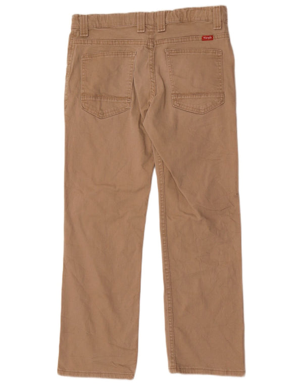 Wrangler Boys Straight Casual Trousers 13-14 Years W28 L26 Beige Cotton