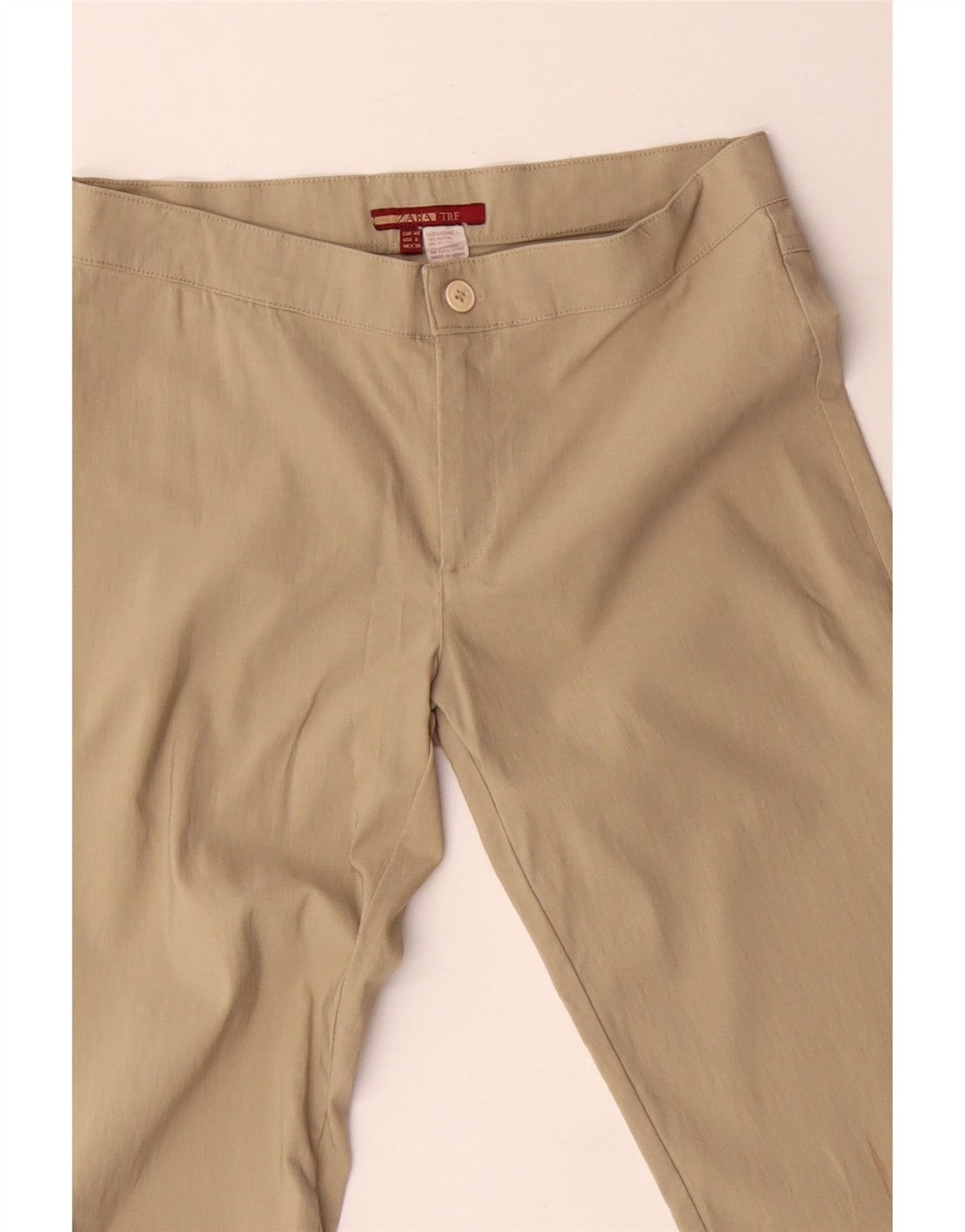 Zara Womens Flare Casual Trousers EU 40 Medium W30 L32 Beige Rayon