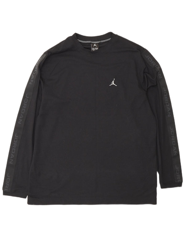 Jordan Mens Graphic Top Long Sleeve UK 42/44 Large Black Polyester