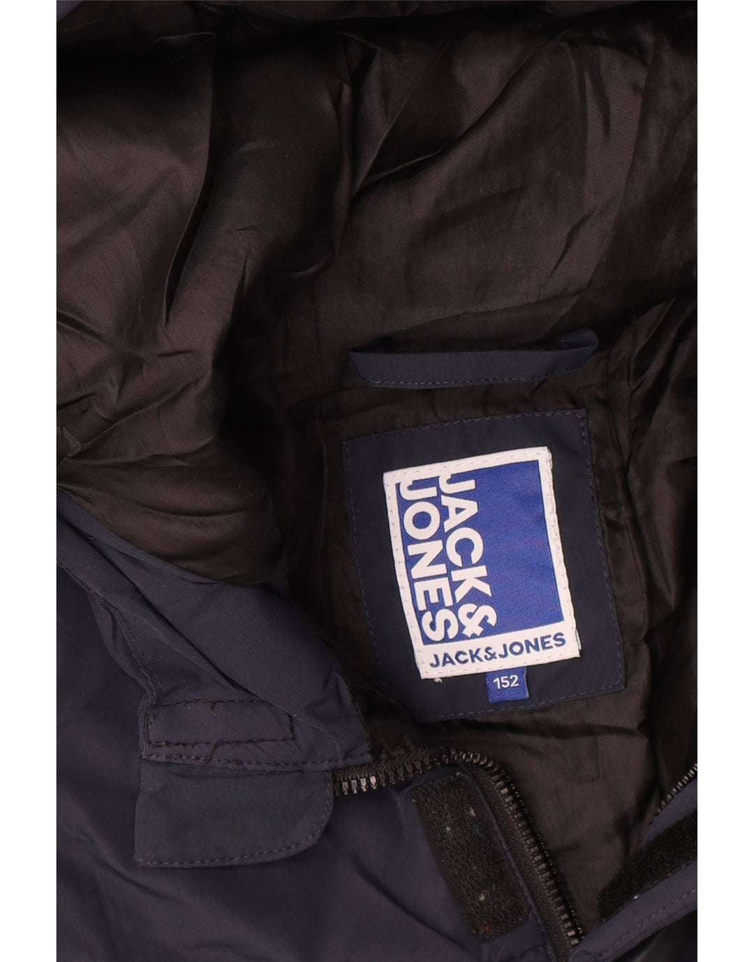 Jack & Jones Boys Graphic Hooded Padded Jacket 11-12 Years Navy Blue