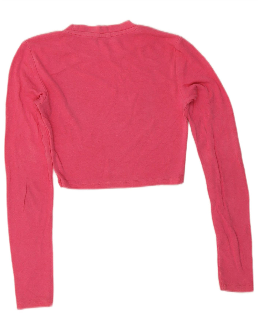 Zara Womens Crop Top Long Sleeve UK 8 Small Pink