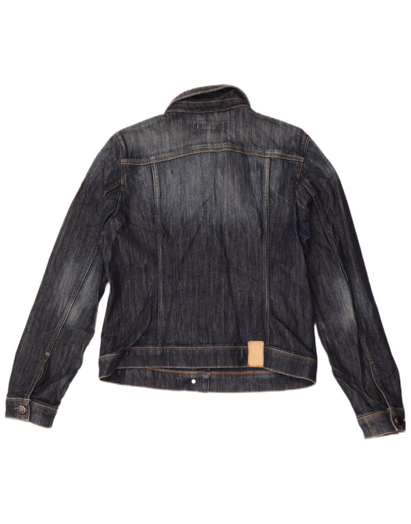 ZARA Womens Crop Denim Jacket UK 18 XL Navy Blue