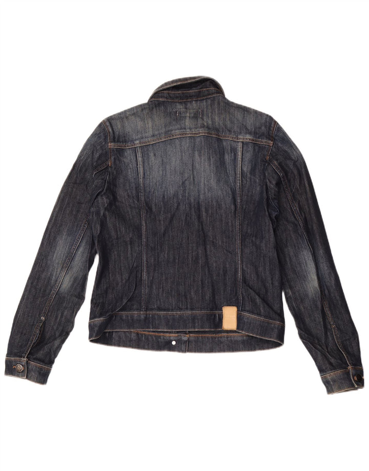ZARA Womens Crop Denim Jacket UK 18 XL Navy Blue