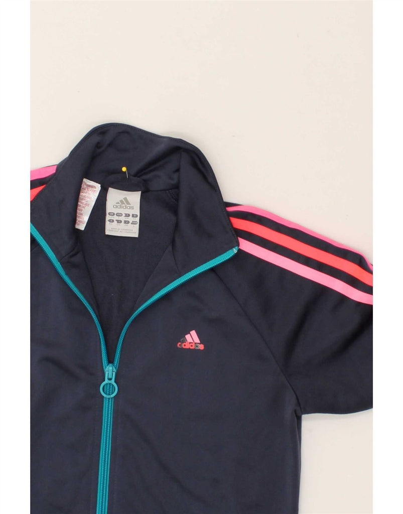 ADIDAS Girls Full Tracksuit 11-12 Years Navy Blue Polyester Vintage Adidas and Second-Hand Adidas from Messina Hembry 