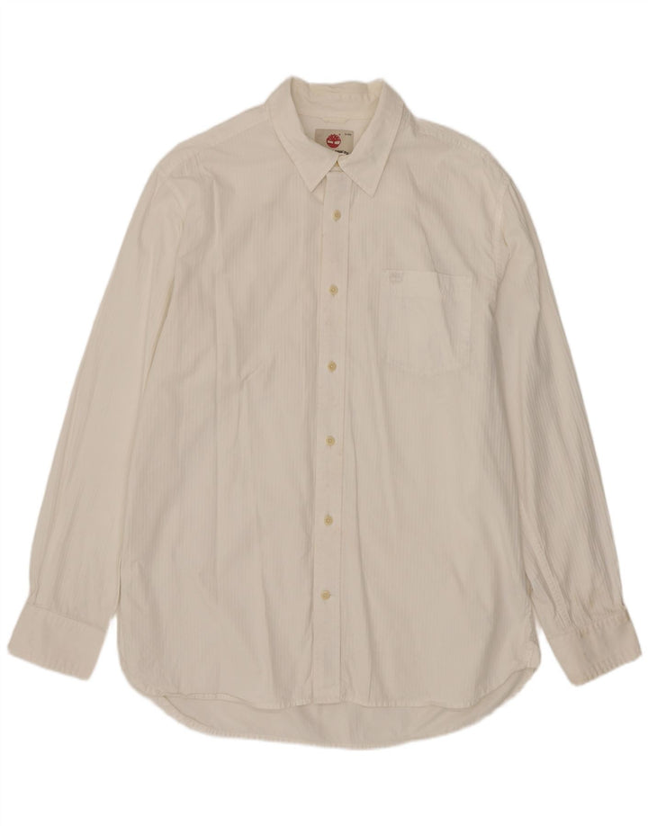 TIMBERLAND Mens Regular Fit Shirt Large White Cotton