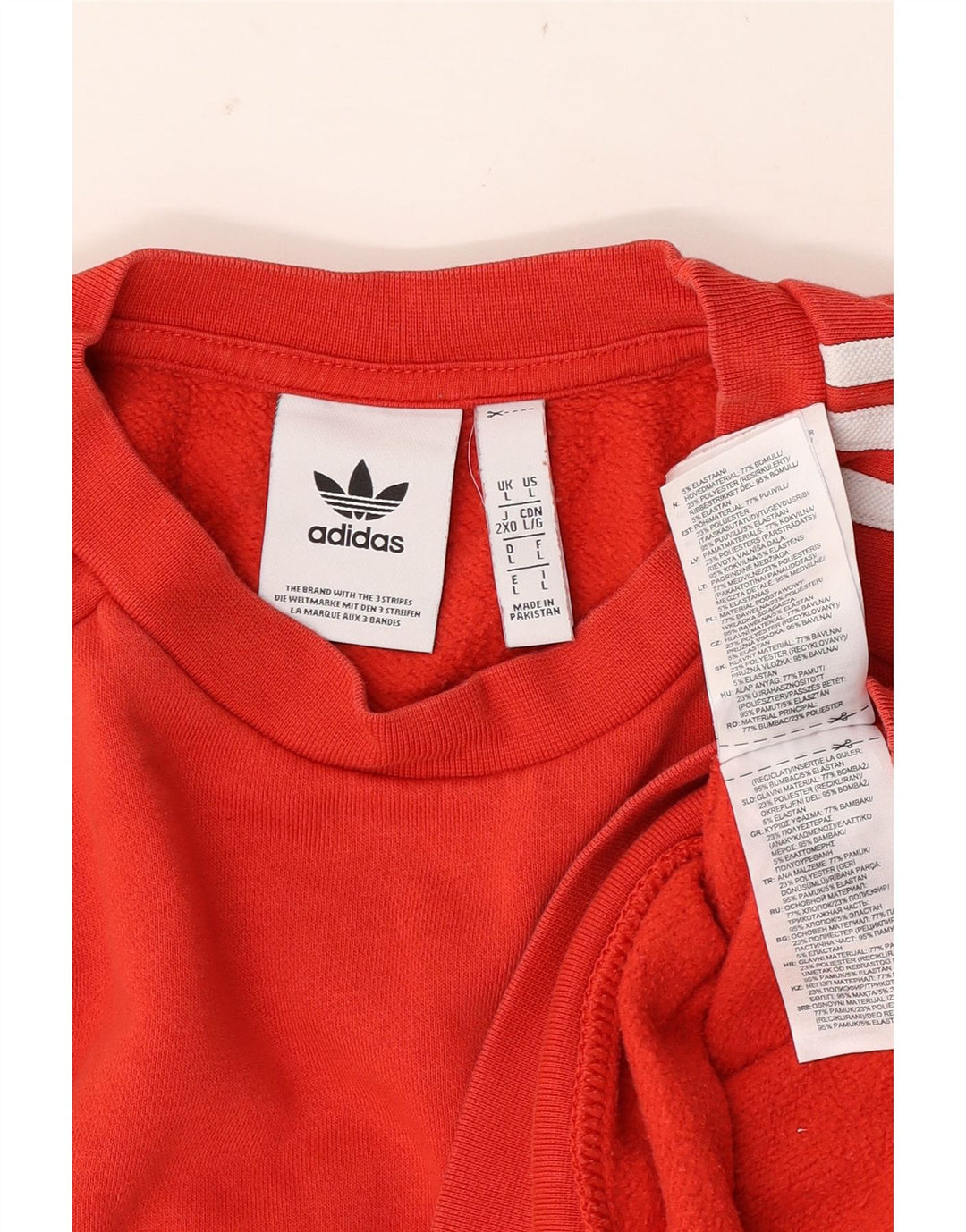 Adidas Mens Sweatshirt Jumper Large Red Cotton