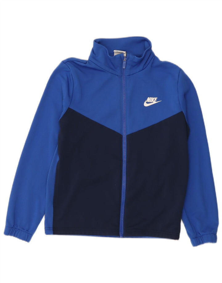 Nike Boys Graphic Tracksuit Top Jacket 10-11 Years Medium Blue Colourblock