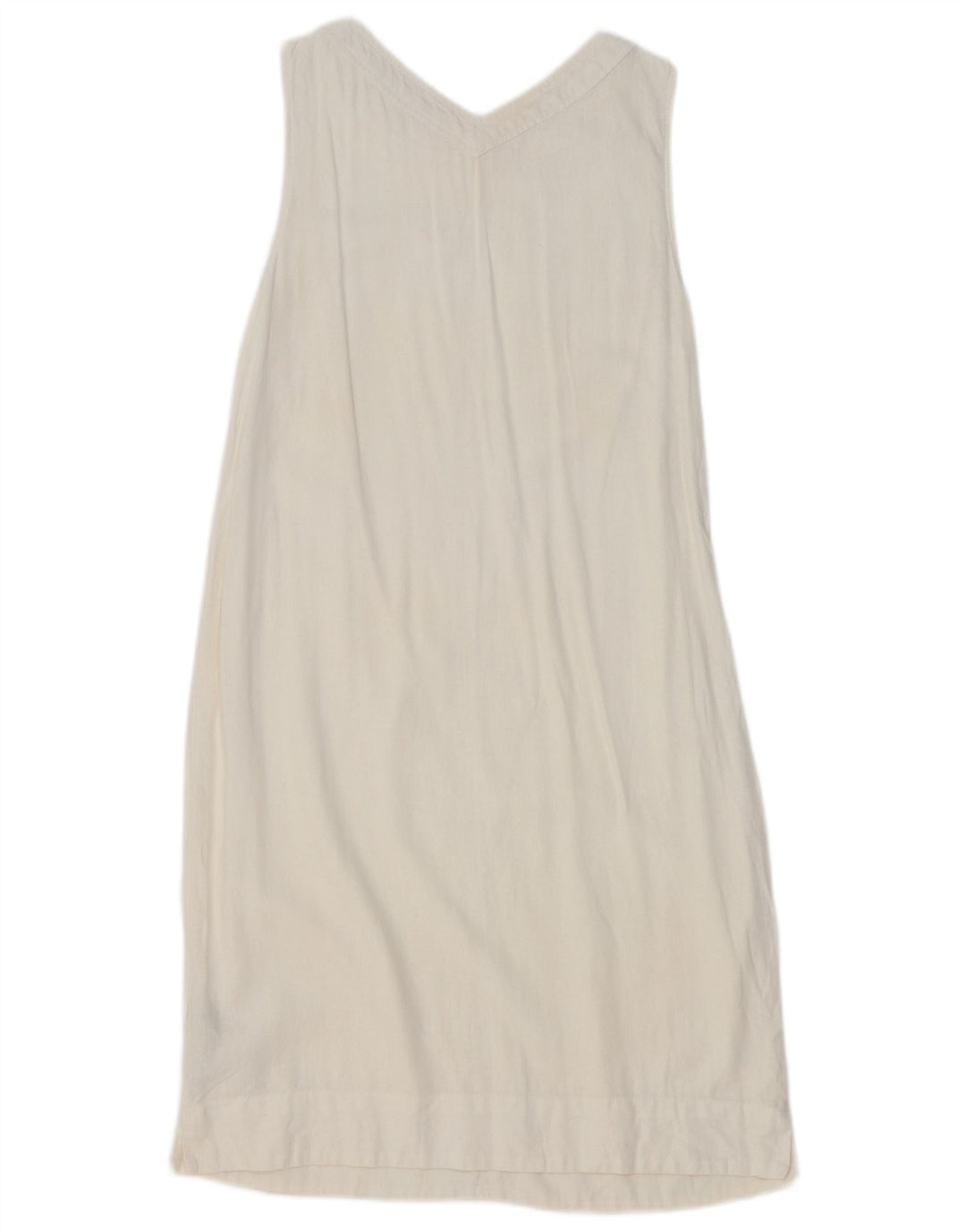Marks & Spencer Womens Sleeveless Maxi Dress UK 10 Small White Linen