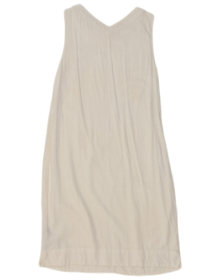 Marks & Spencer Womens Sleeveless Maxi Dress UK 10 Small White Linen