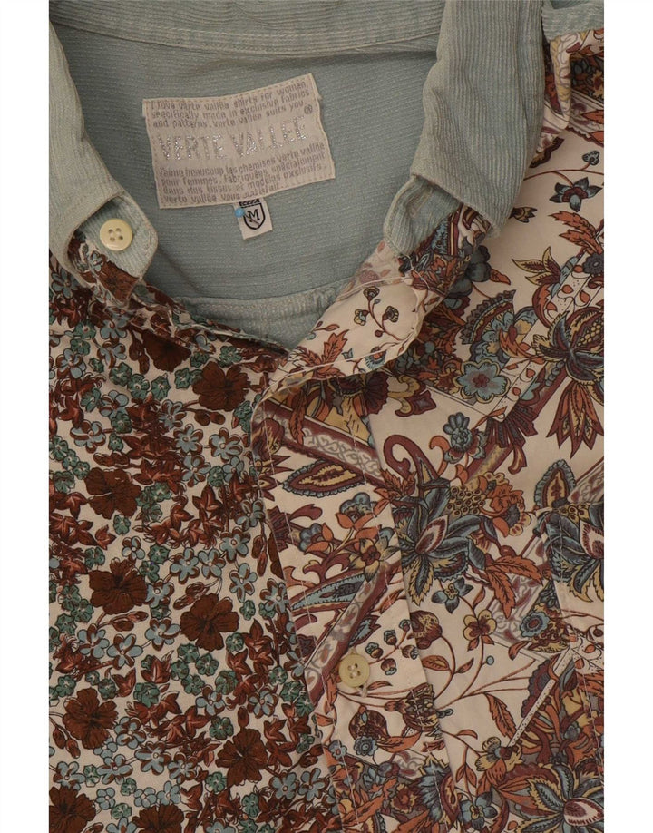 Verte Vallee Mens Corduroy Shirt Medium Multicoloured Floral