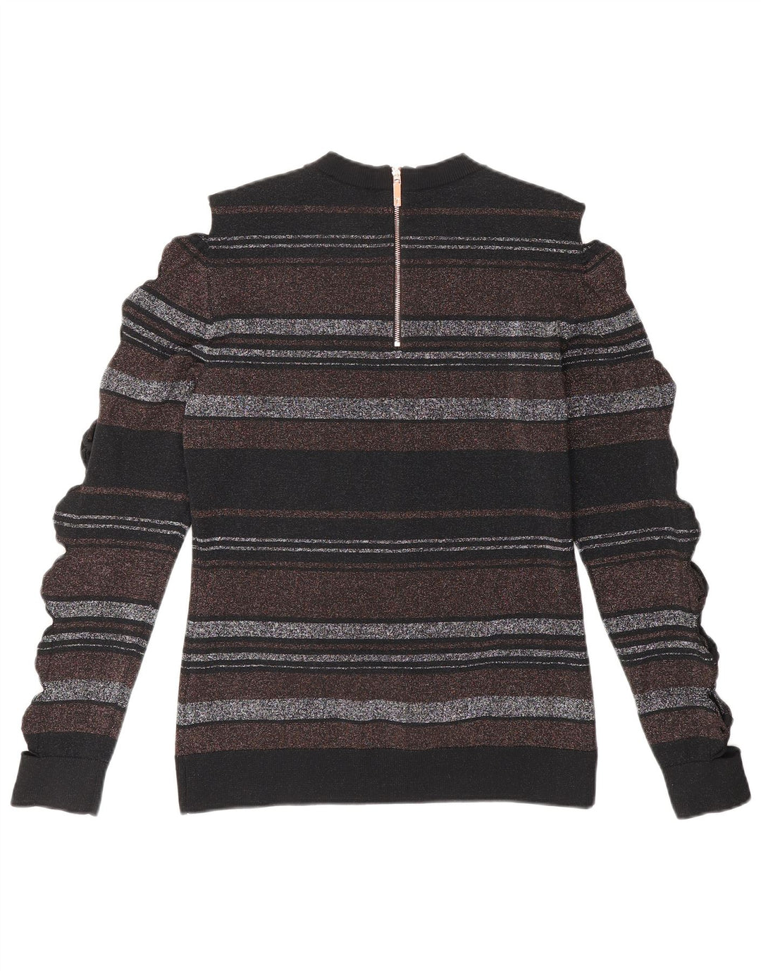 TED BAKER Womens Crew Neck Jumper Sweater Size 3 Medium Black Designer