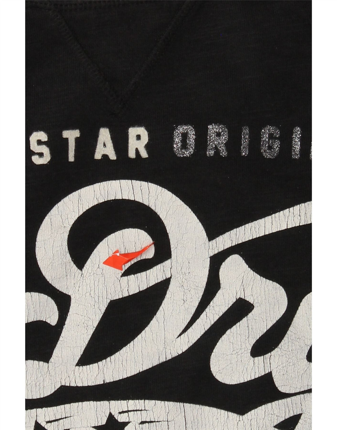 SUPERDRY Womens Graphic Sweatshirt Jumper UK 16 Large Black Cotton