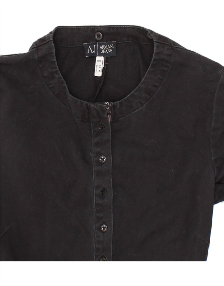 ARMANI Womens 3/4 Sleeve Basic Dress EU 42 Medium Black Cotton Vintage Armani and Second-Hand Armani from Messina Hembry 