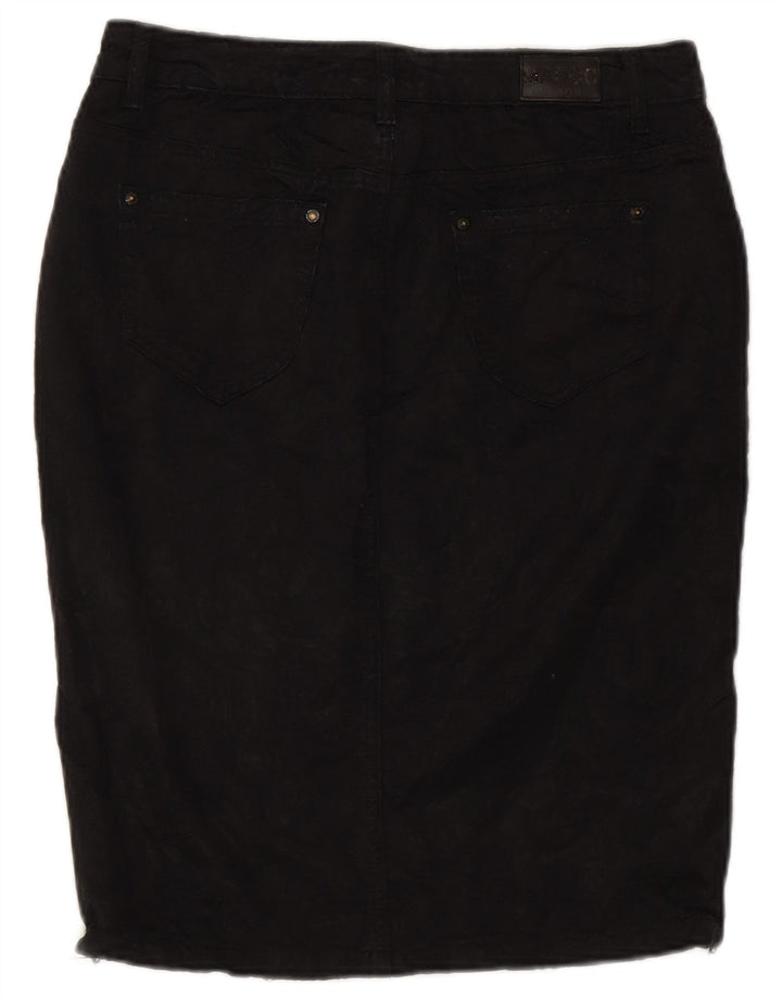 Vintage Womens Pencil Skirt EU 40 Medium W30 Black Cotton Classic