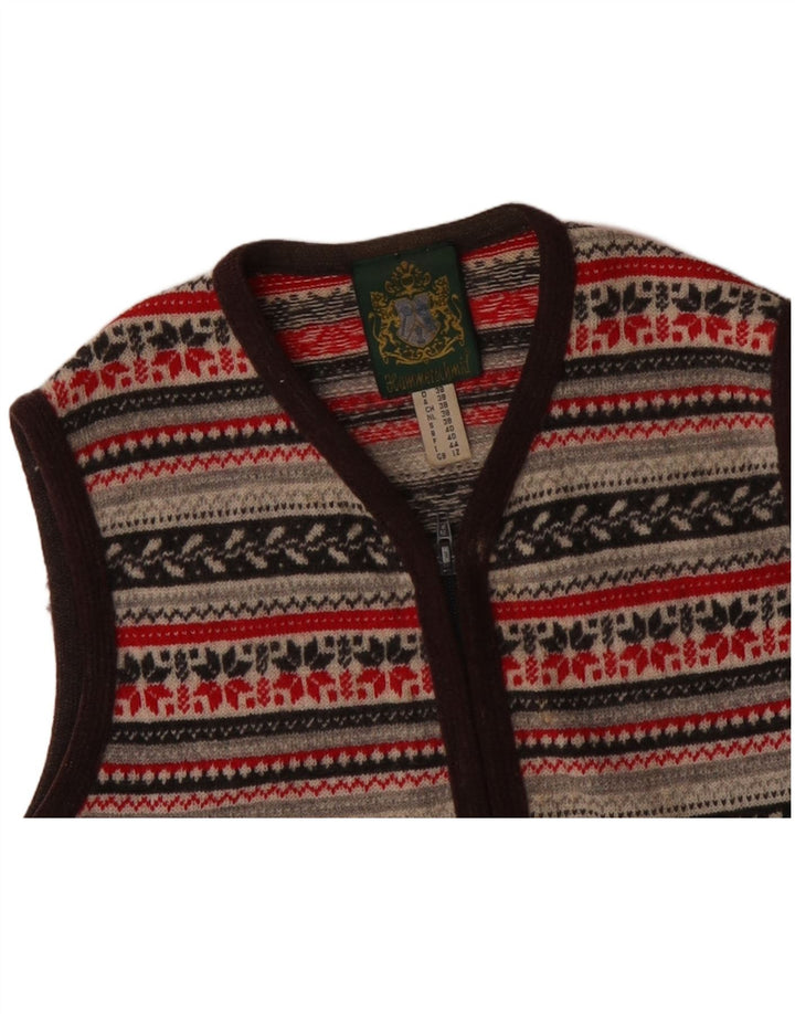 HAMMERSCHMID Womens Cardigan Sweater UK 12 Medium Multicoloured Fair Isle