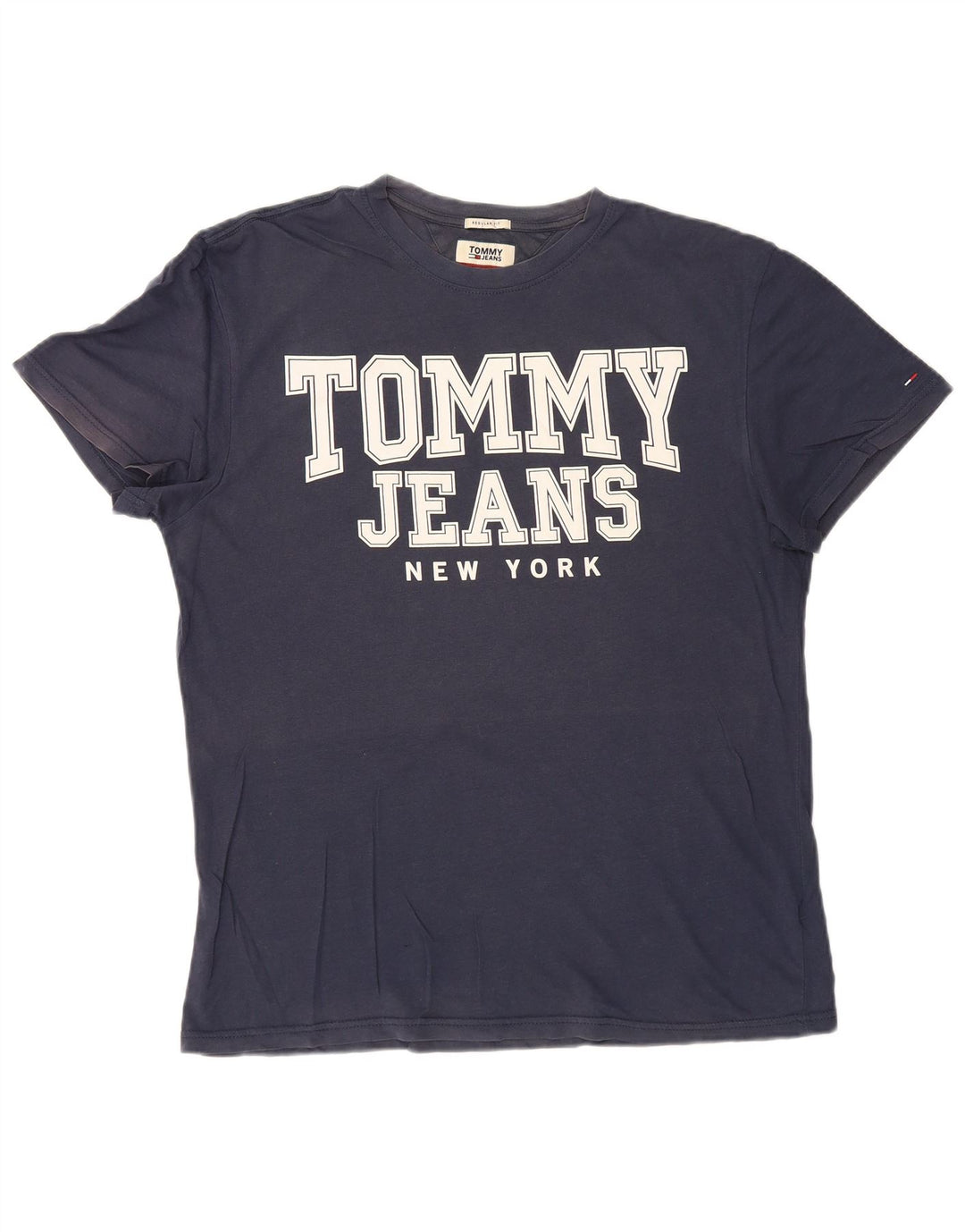 Tommy Hilfiger Mens Regular Fit Graphic T-Shirt Top Medium Navy Blue Cotton