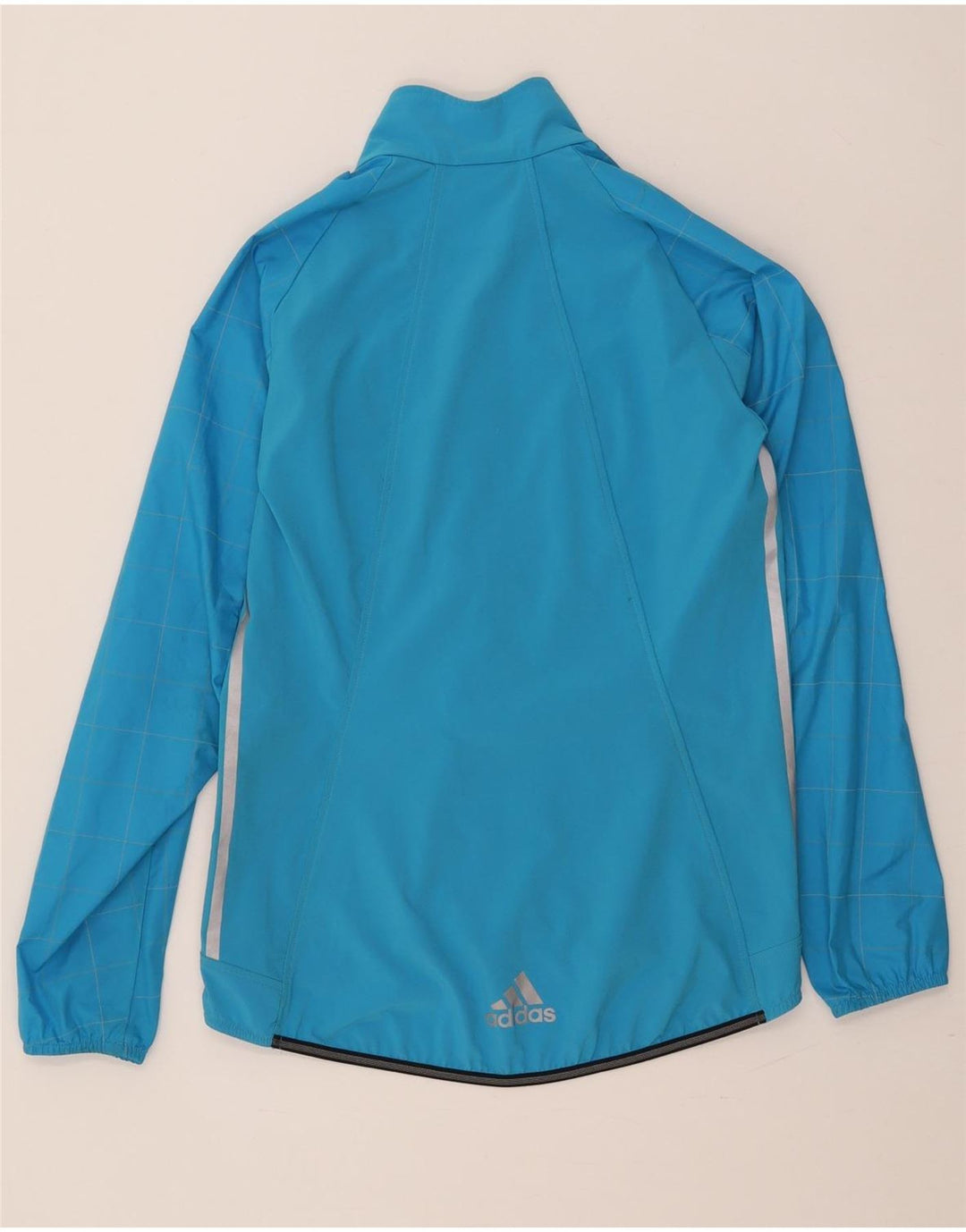 Adidas Womens Cycling Tracksuit Top Jacket UK 12/14 Medium Blue Polyester