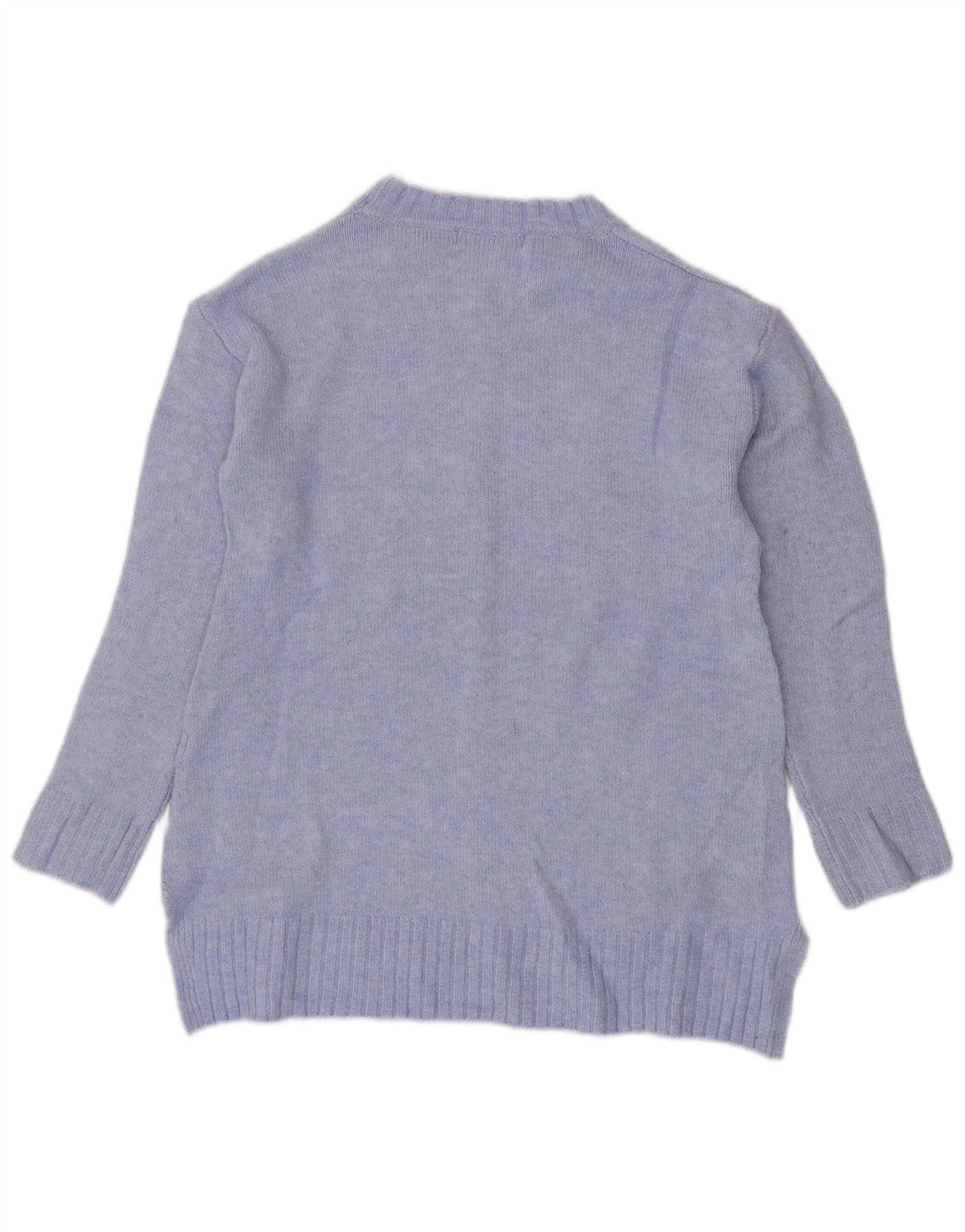 Marks & Spencer Womens Crew Neck Jumper Sweater UK 10 Small Blue Acrylic