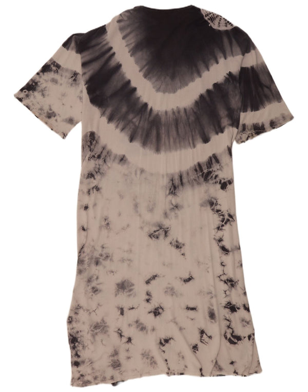 Zara Womens Oversized Maxi Dress UK 10 Small Grey Tie Dye Viscose
