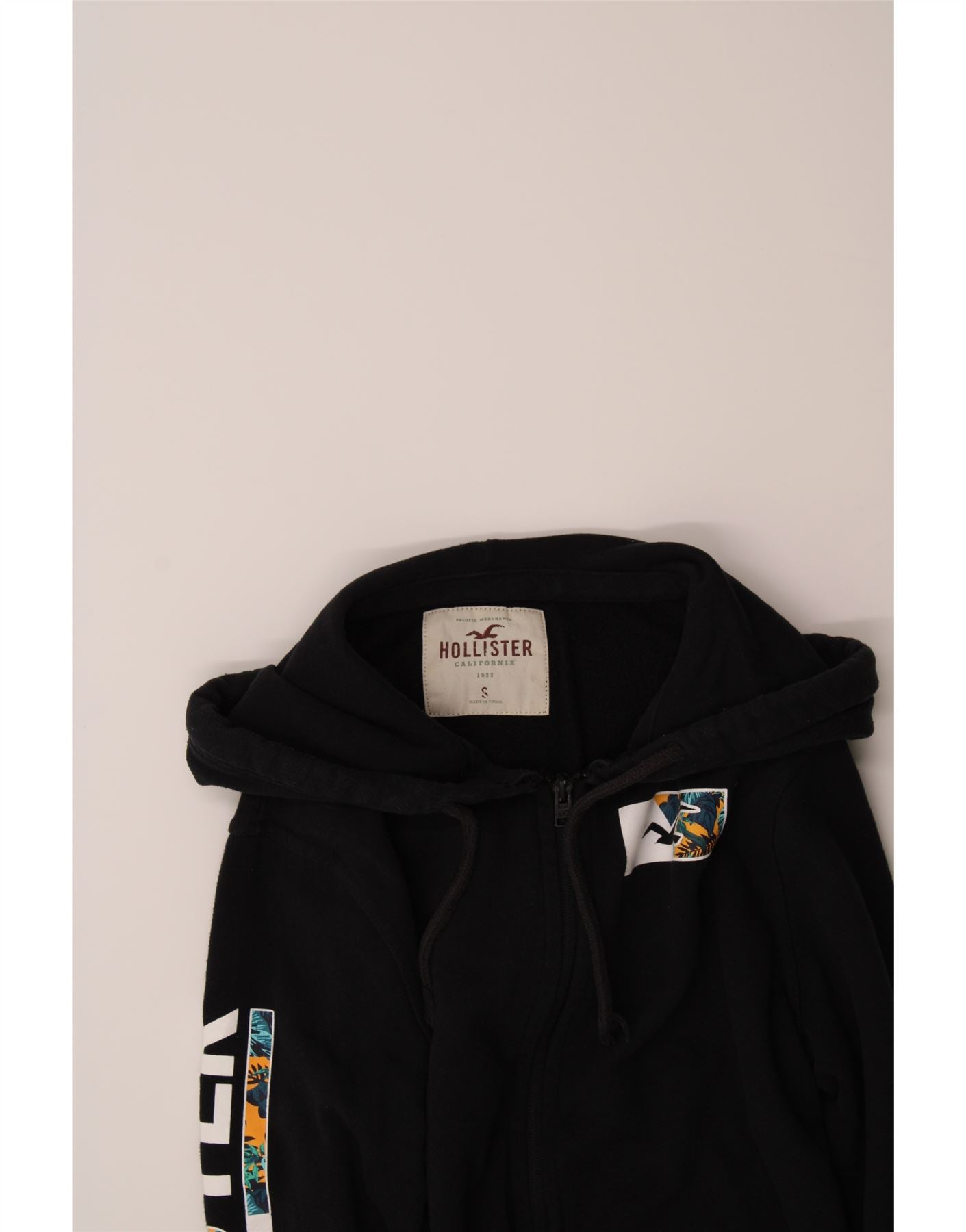 HOLLISTER Sudadera con capucha y cremallera para mujer, talla grande, color  negro (UK 10)