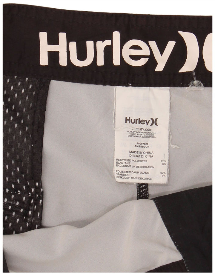 Hurley Mens Swimming Shorts XL  Black Striped Polyester
