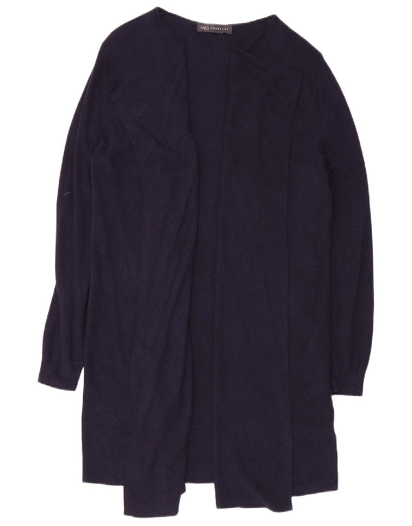 Marks & Spencer Womens Longline Cardigan Sweater UK 14 Medium Navy Blue