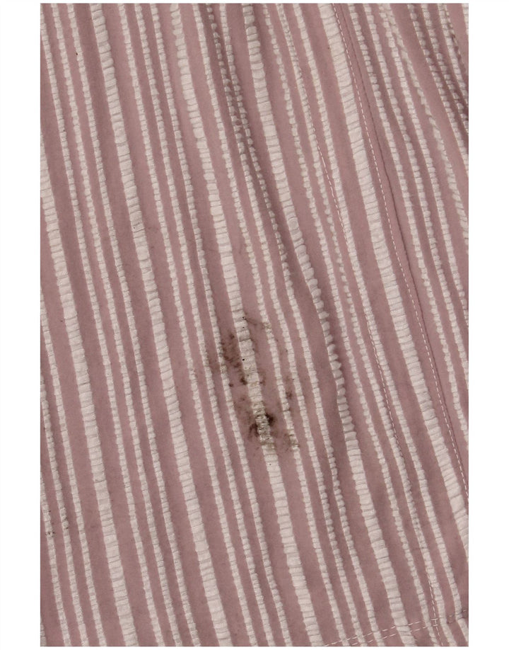 Zara Womens A-Line Dress UK 14 Medium Pink Striped Viscose
